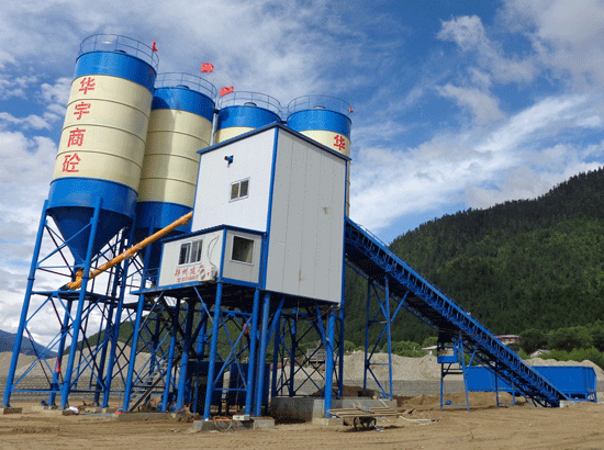 Case of HZS120 concrete mixing station in Milin, Lhasa