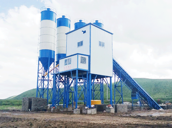  Installation of HZS120 concrete mixing plant in Sichuan