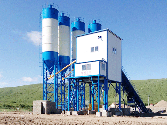  Installation of HZS120 concrete mixing plant in Sichuan