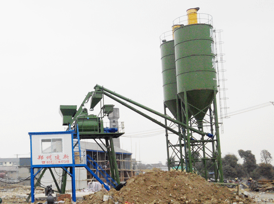  Production site of HZS75 concrete mixing station in Huzhou,