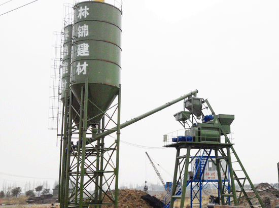  Production site of HZS75 concrete mixing station in Huzhou,