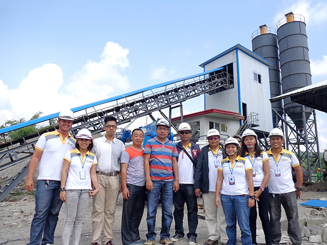 Case pictures of HZS60 concrete mixing plant in the Philippi