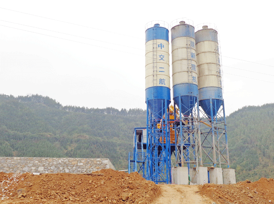Site of HZS90 concrete mixing plant at two China Shipping Bu