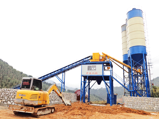 Site of HZS90 concrete mixing plant at two China Shipping Bu