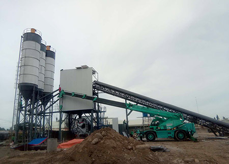  Philippine HZS120 concrete mixing plant case site