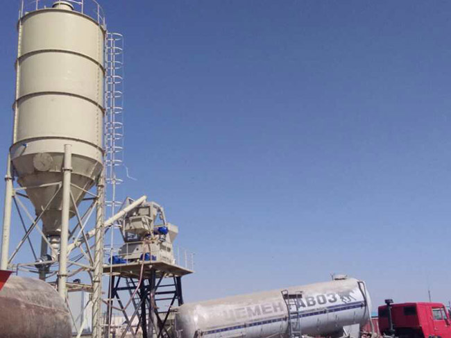 Application of JS1500 Compulsory Concrete Mixer in HZS75 Concrete Mixing Station in Uzbekistan