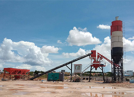 Jianxin 50 concrete mixing plant put into operation in Indonesia.