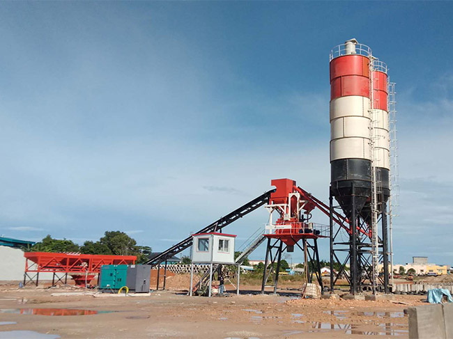 Jianxin 50 concrete mixing plant put into operation in Indonesia.