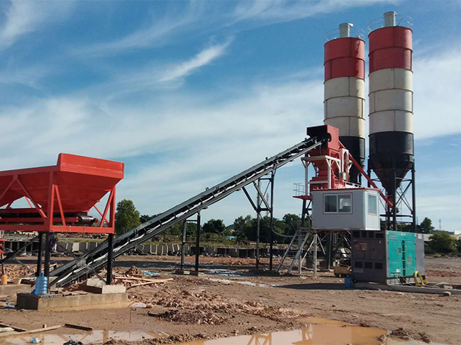 Jianxin 50 concrete mixing plant put into operation in Indonesia.