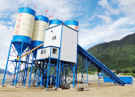 Case of HZS120 concrete mixing station in Milin, Lhasa