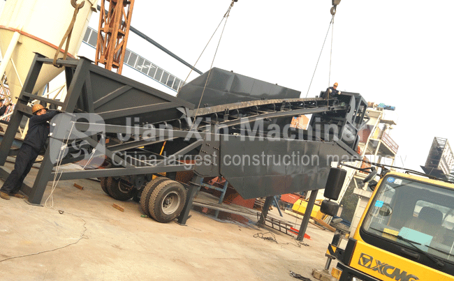 YHZS50 mobile concrete batching plant 