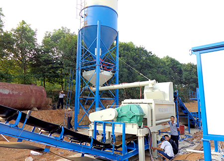 Hunan 500 tons stabilized soil mixing plant site case