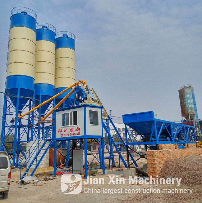 HZS75 concrete mixing plant produced by zhengzhou jianxin machinery