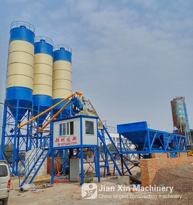 HZS75 concrete mixing plant concrete mixing plant produced by Zhengzhou Jianxin Machinery co. LTD