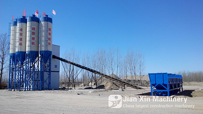 HZS90 concrete mixing plant concrete mixing plant produced by Zhengzhou Jianxin Machinery co. LTD