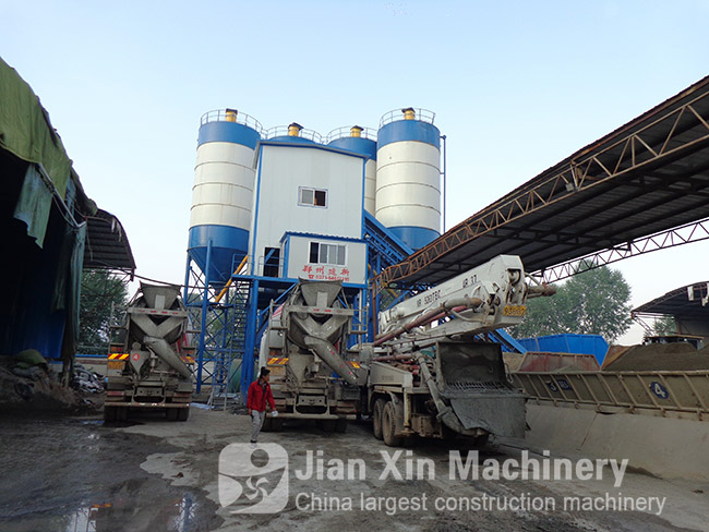 HZS180 concrete mixing plant manufactured by zhengzhou jianxin machinery
