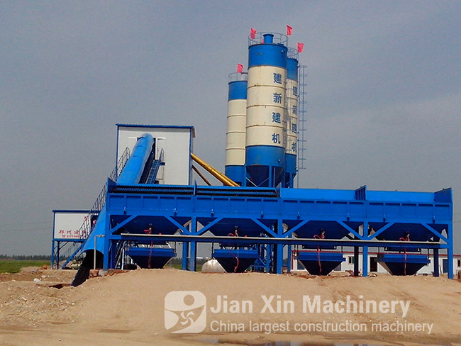 HZS180 concrete mixing plant manufactured by zhengzhou jianxin machinery
